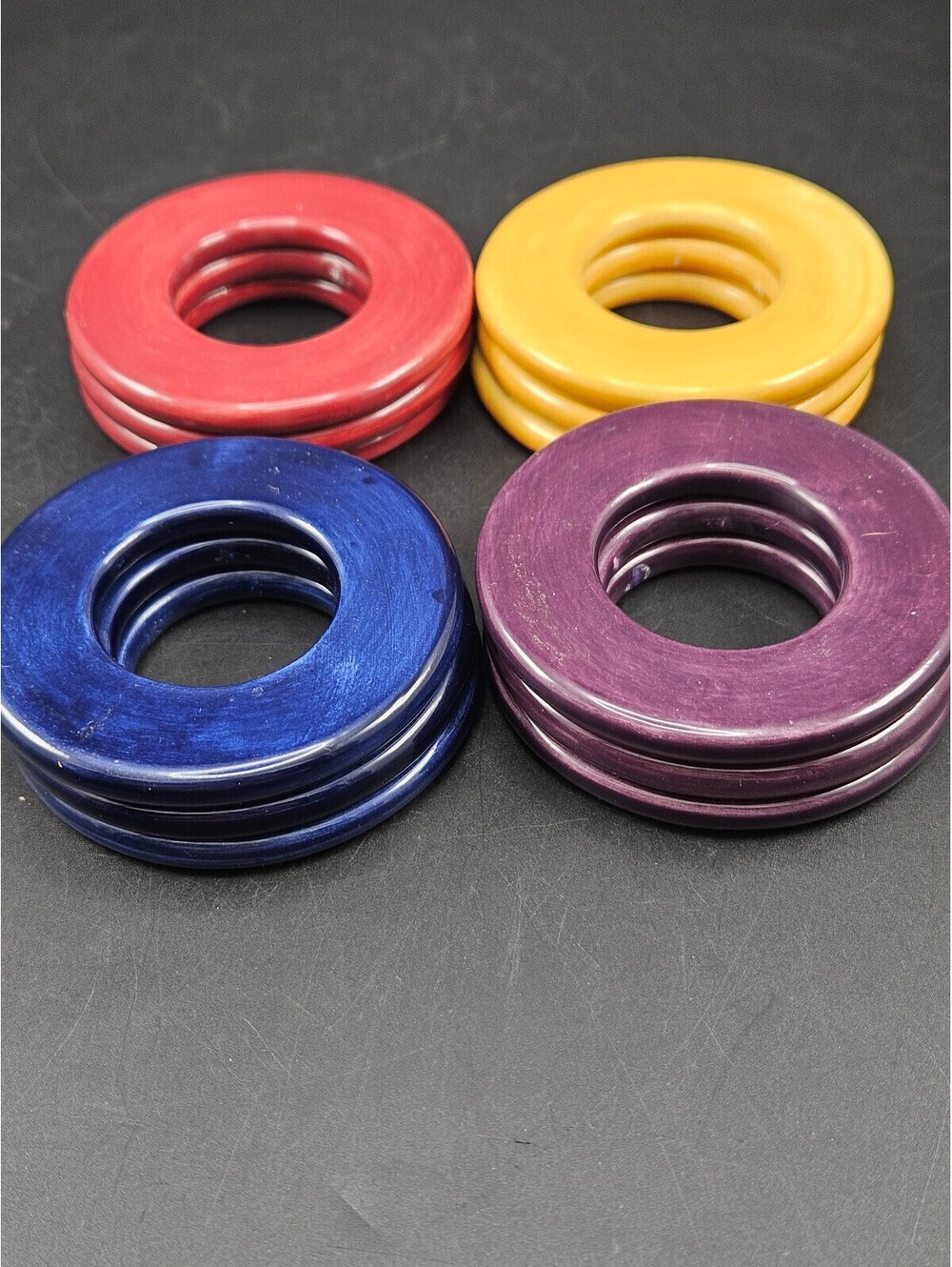 Tabletops Unlimited Carnival Ceramic Napkin Rings - Set of 12